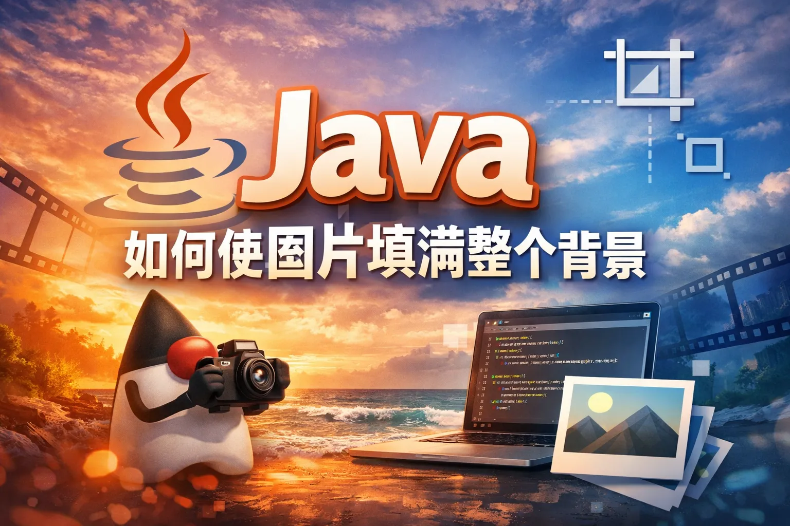 java如何使图片填满整个背景