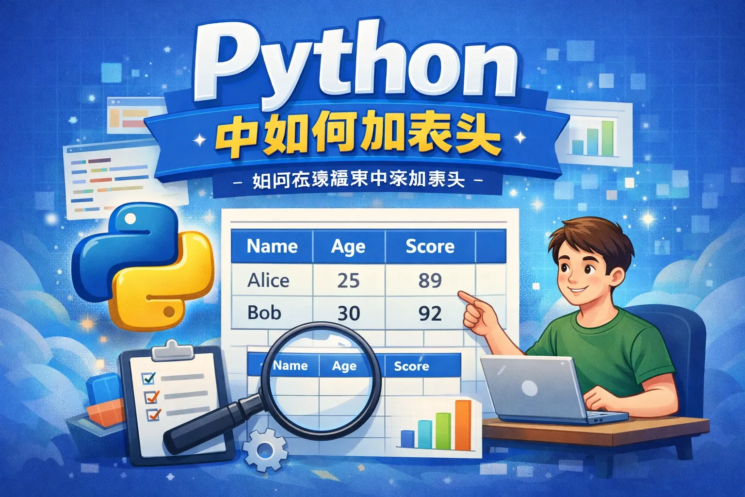 python 中如何加表头