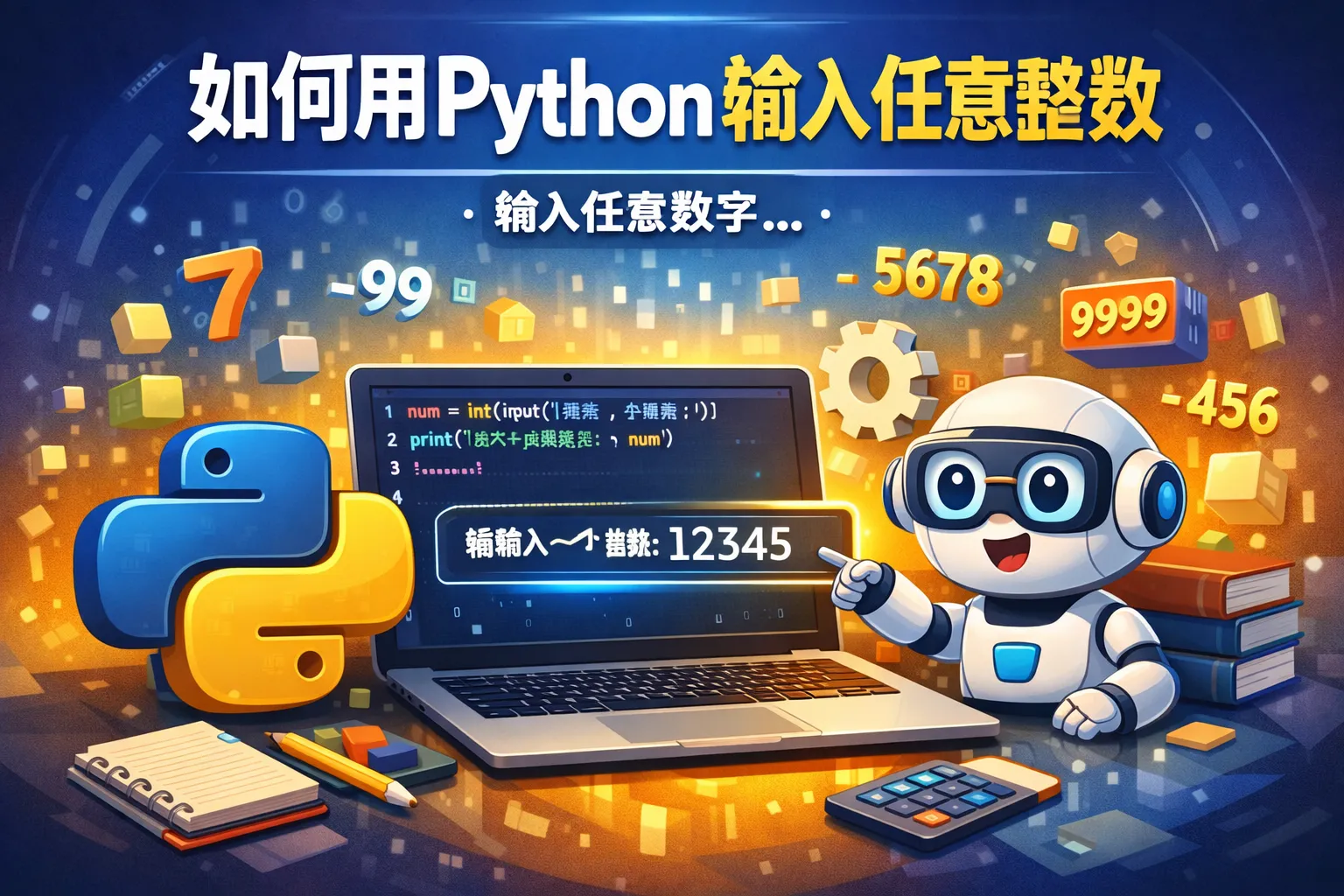 如何用python输入任意整数