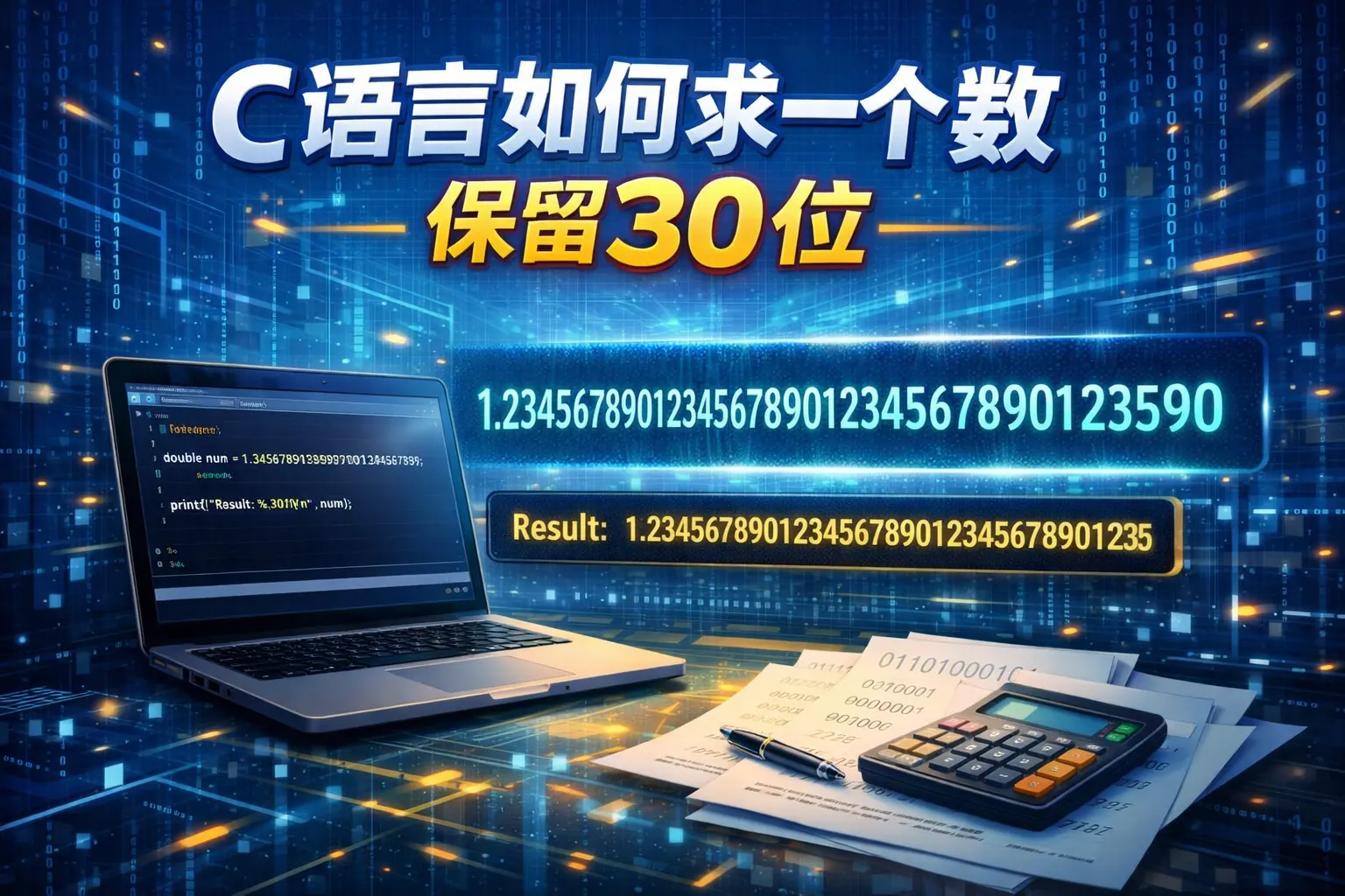 c语言如何求一个数保留30位