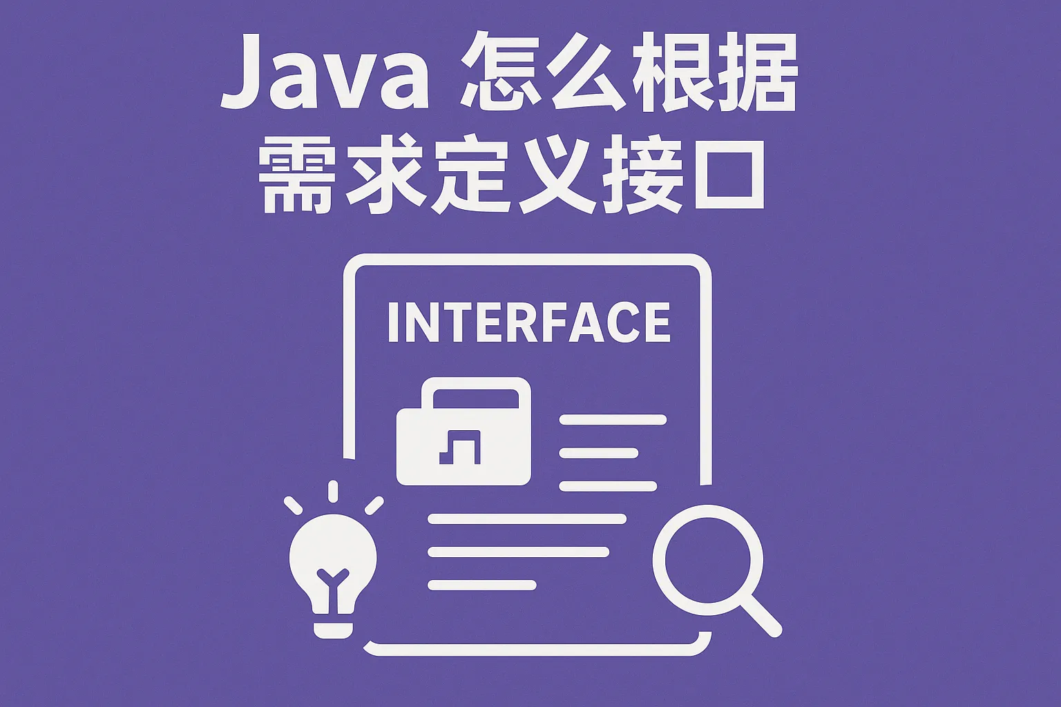 java怎么根据需求定义接口