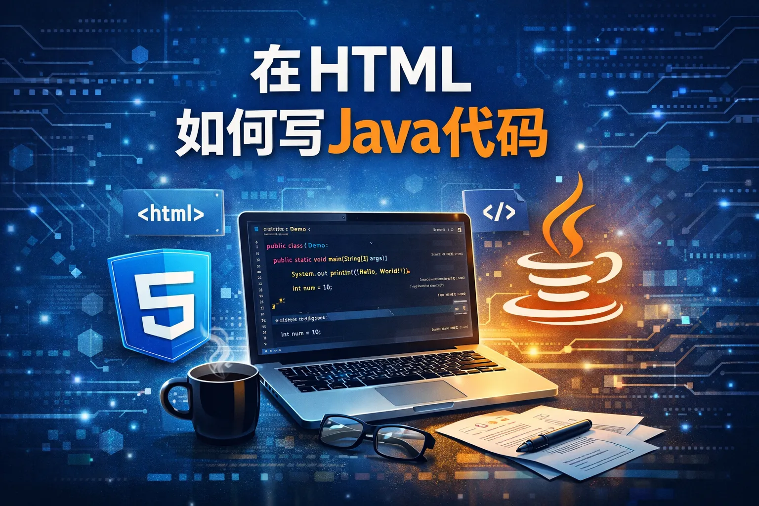 在html如何写java代码