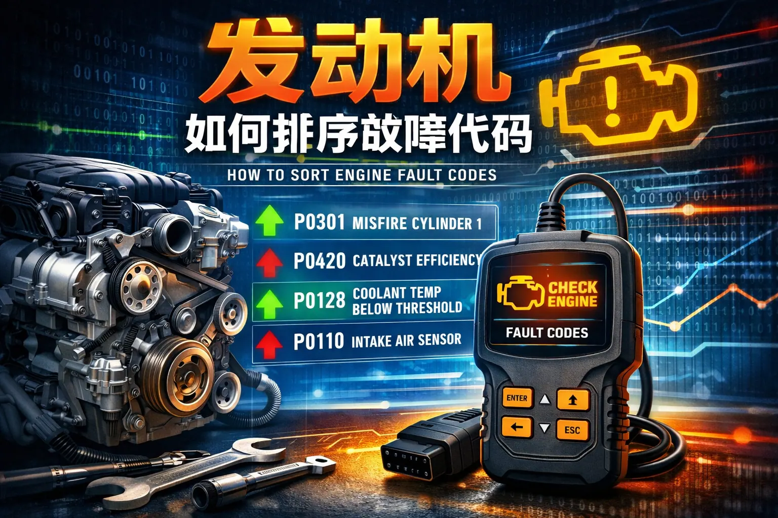 发动机如何排序故障代码