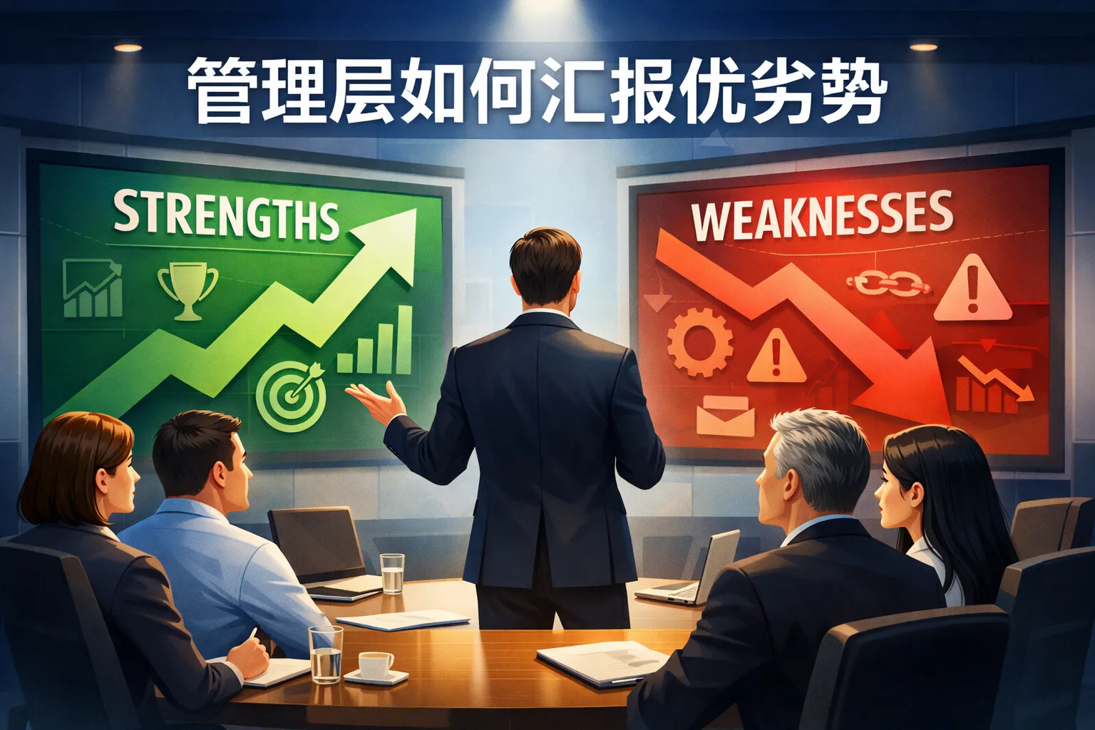管理层如何汇报优劣势