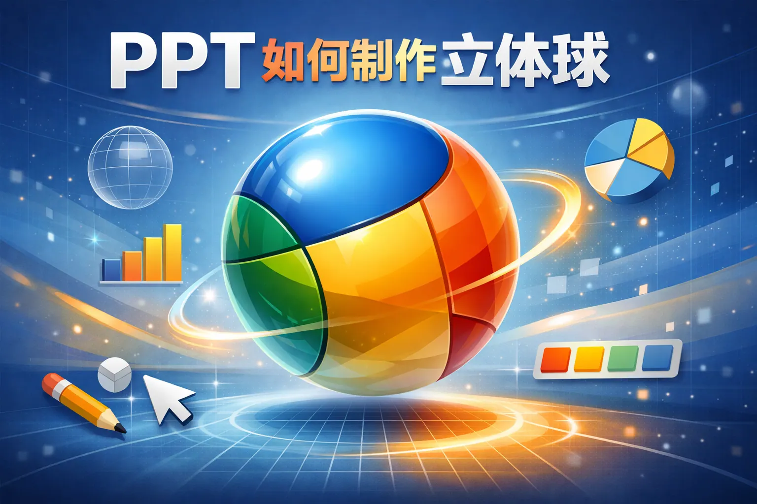 ppt如何制作立体球