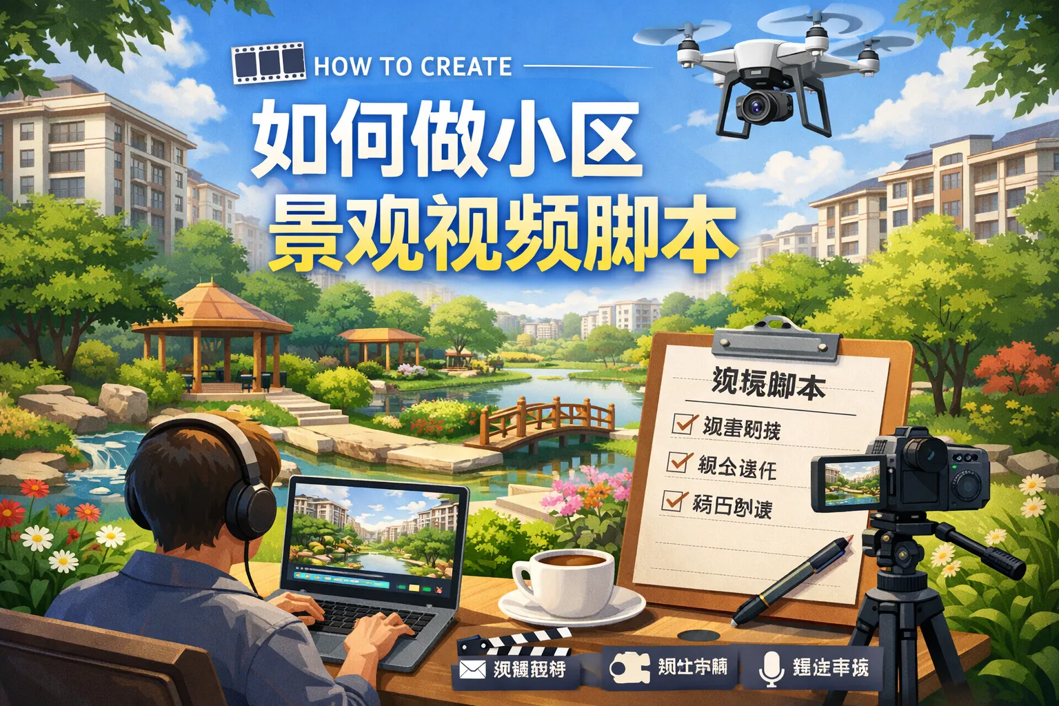 如何做小区景观视频脚本