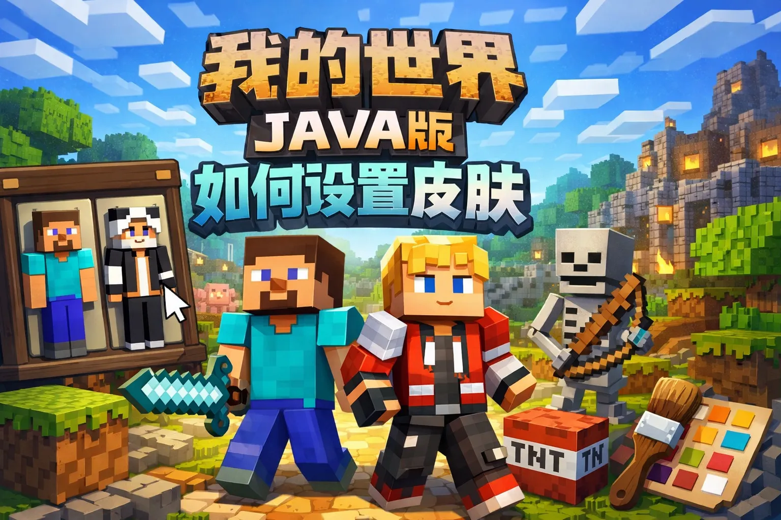 我的世界JAVA版如何设置皮肤