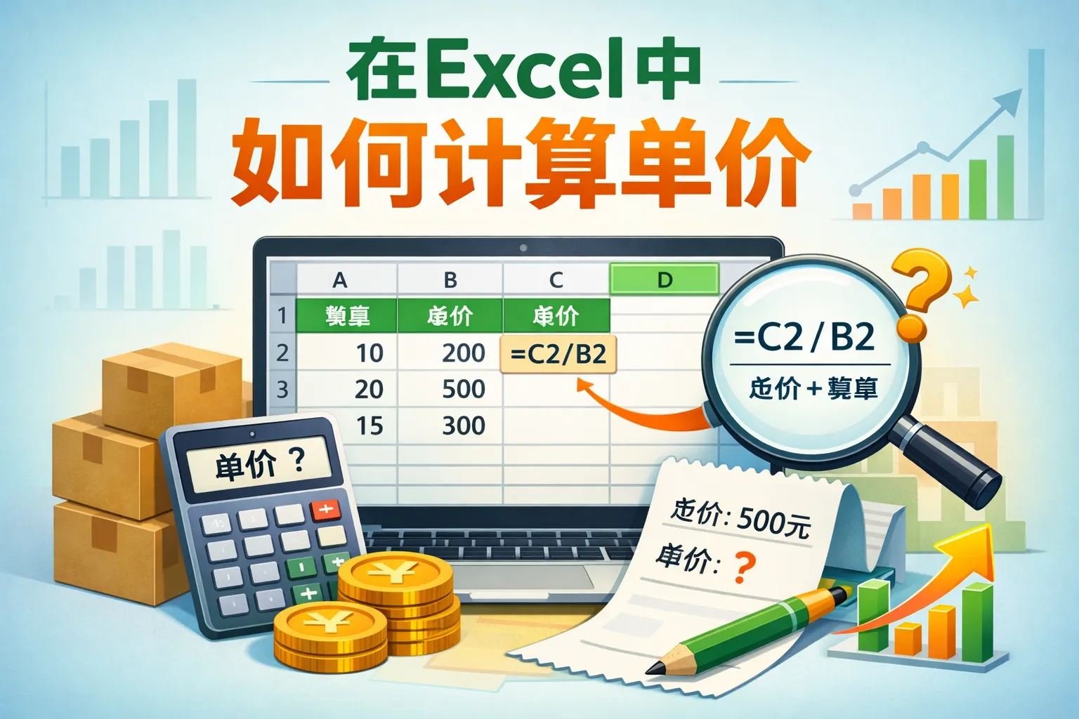 在excel中如何计算单价