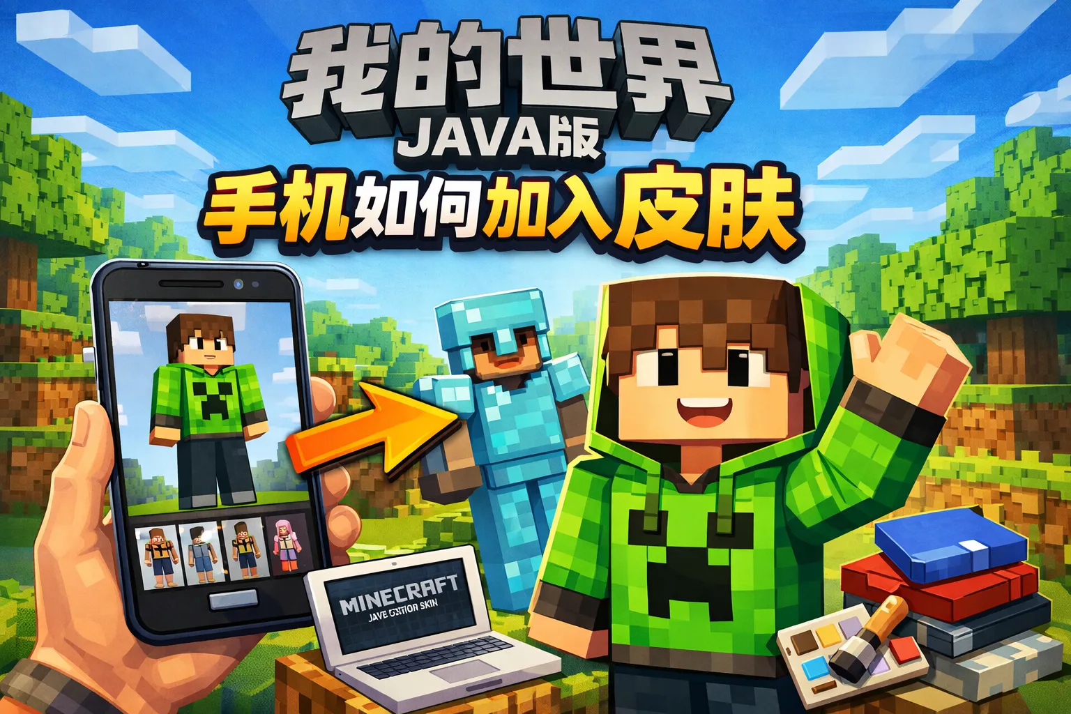 我的世界java版手机如何加入皮肤