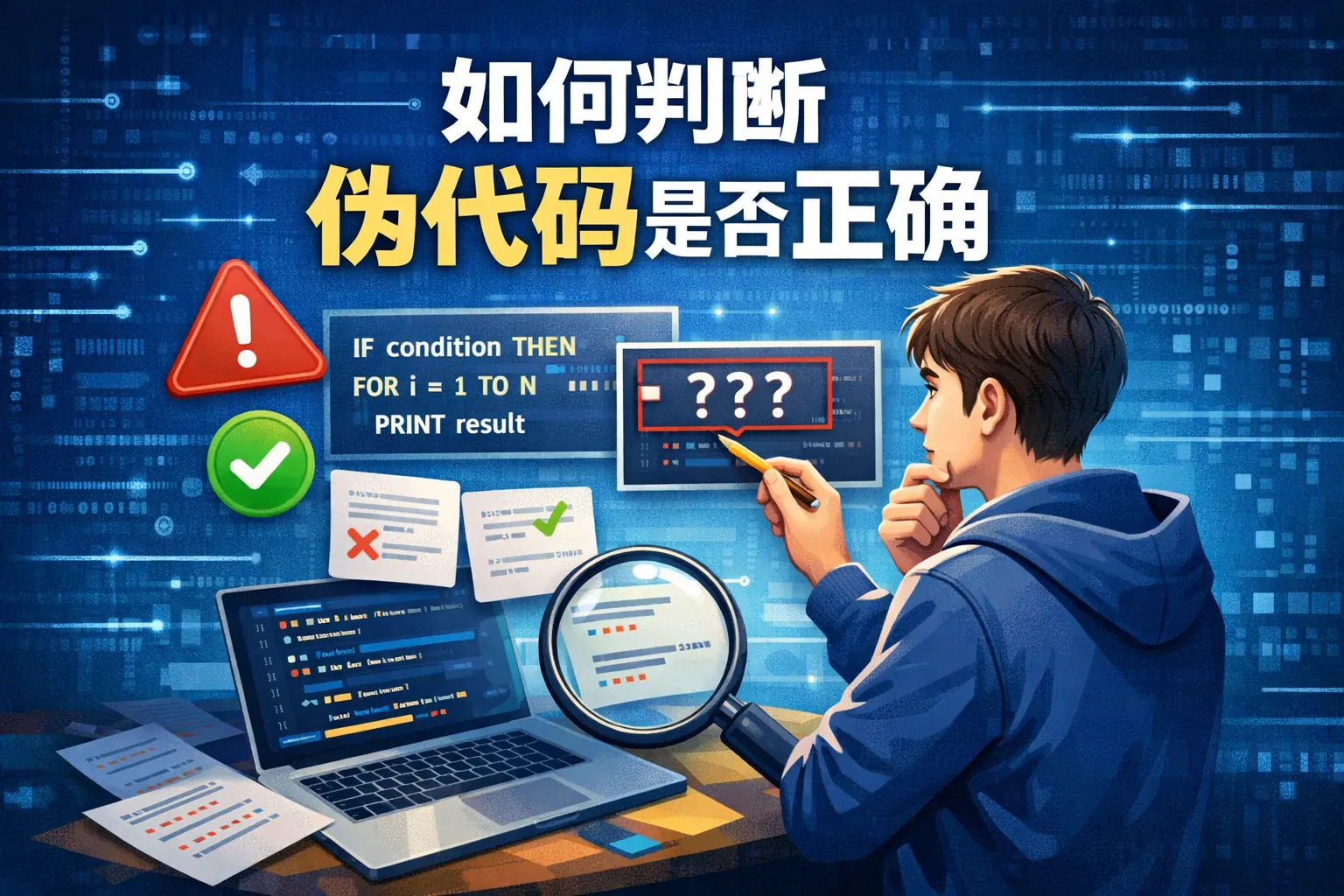 如何判断伪代码是否正确