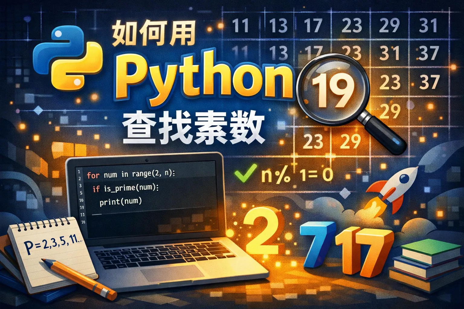 如何用python查找素数