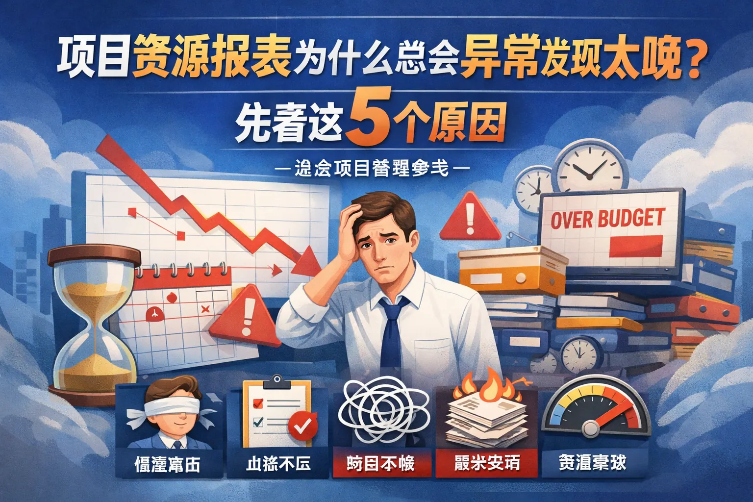 部门月报里,项目资源报表为什么总会异常发现太晚?先看这5个原因|适合项目经理参考