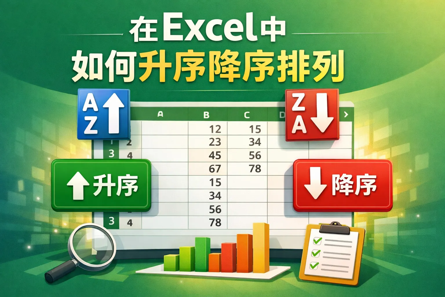 在excel中如何升序降序排列