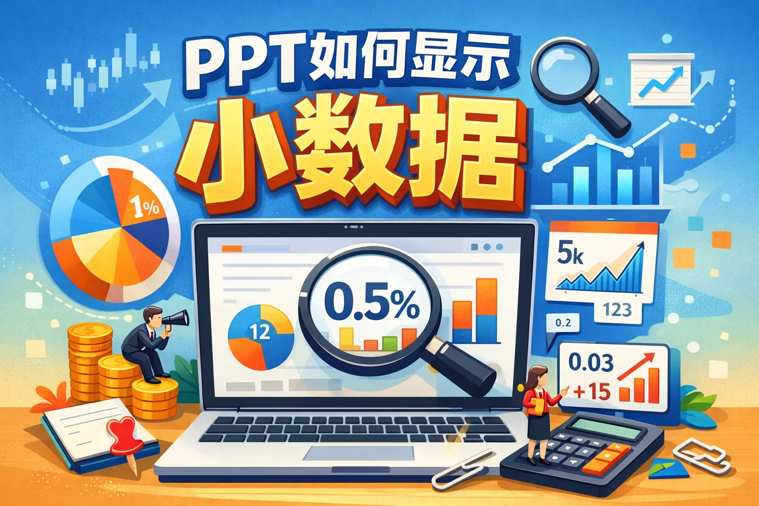 ppt如何显示小数据
