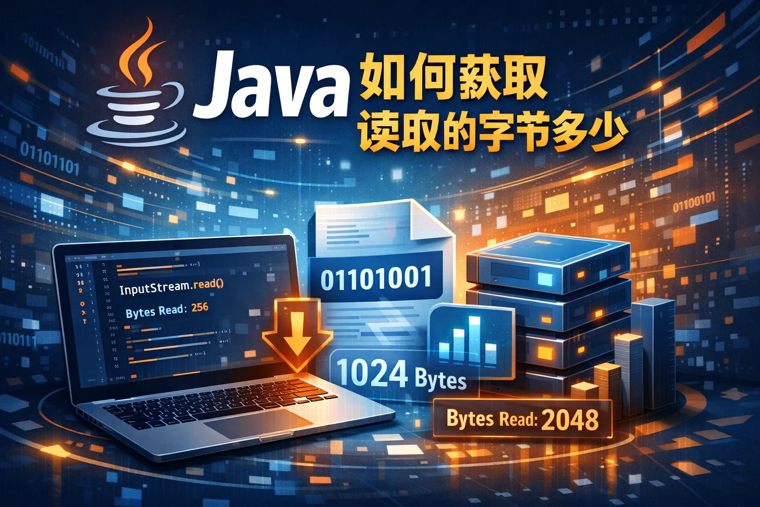 java如何获取读取的字节多少