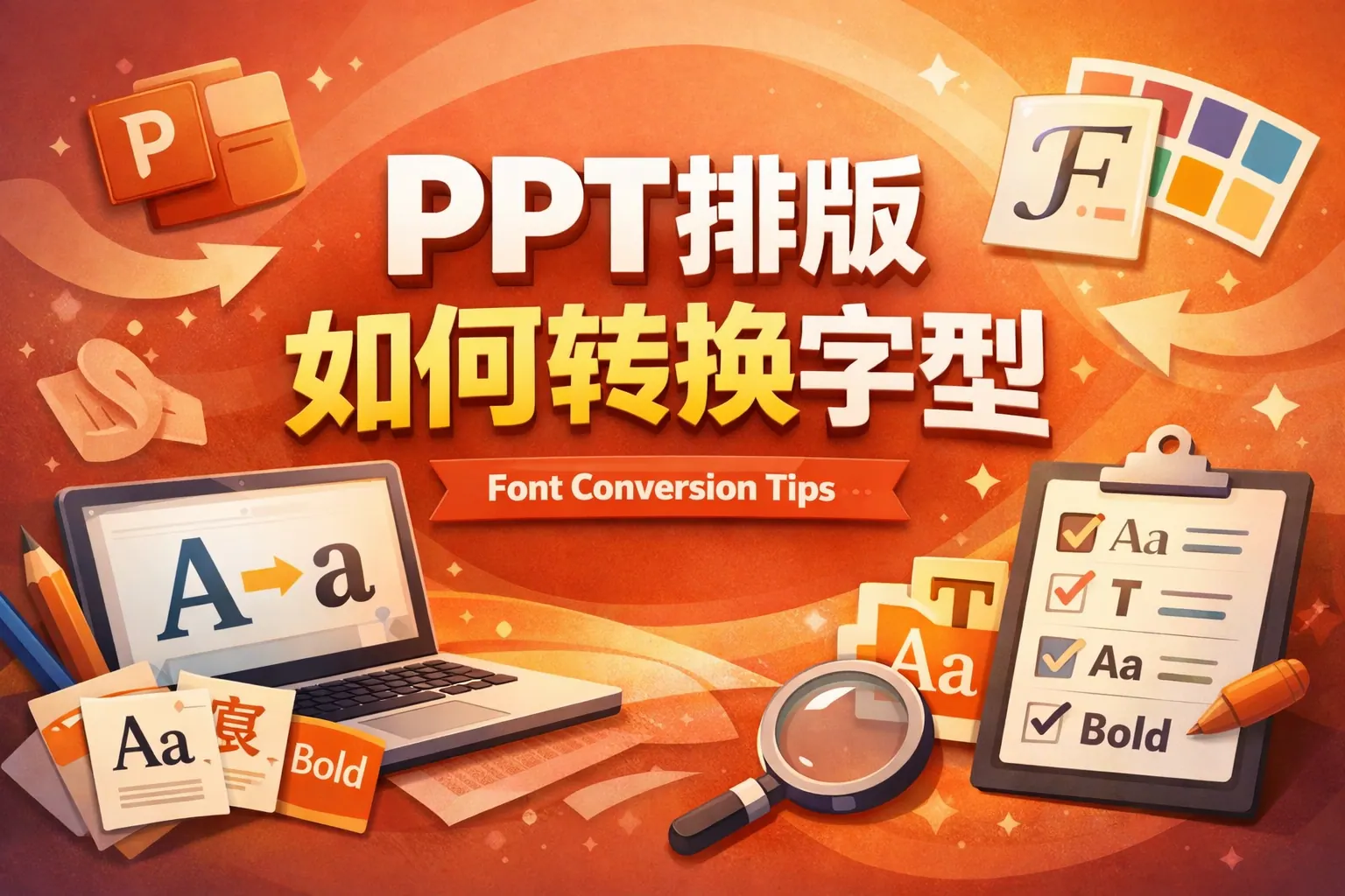 ppt排版如何转换字型