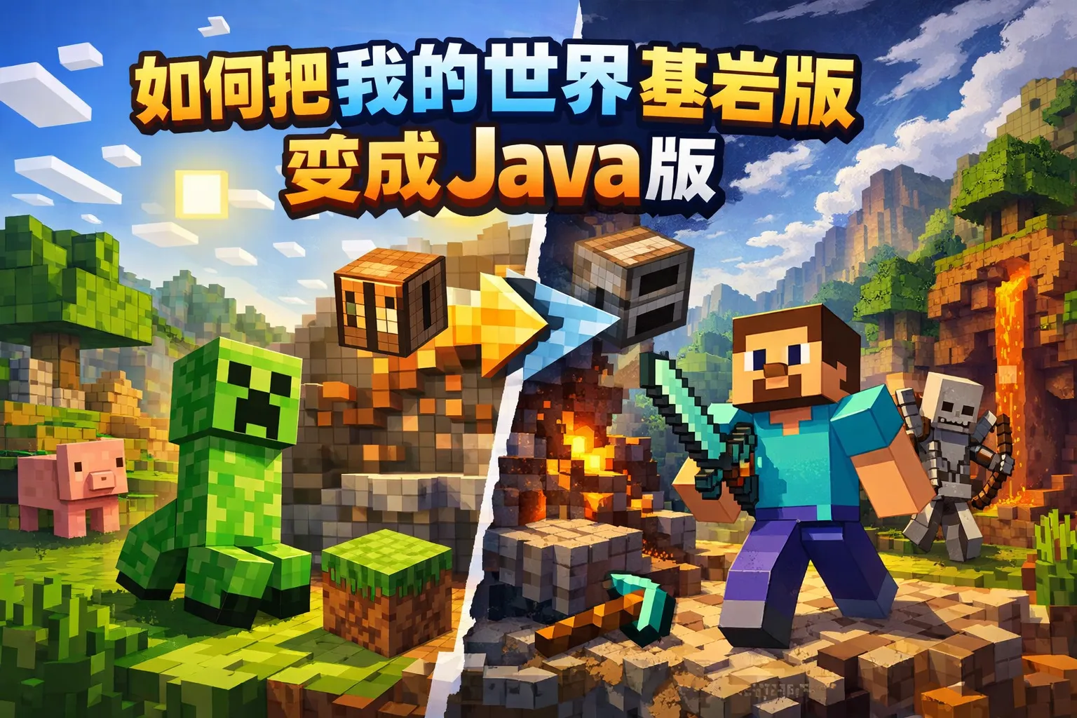 如何把我的世界基岩版变成java版