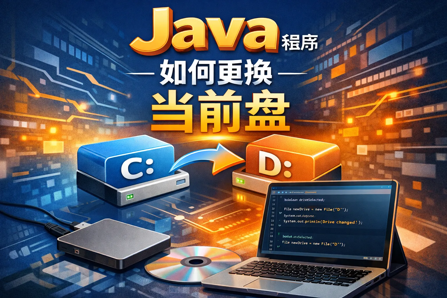 java程序如何更换当前盘