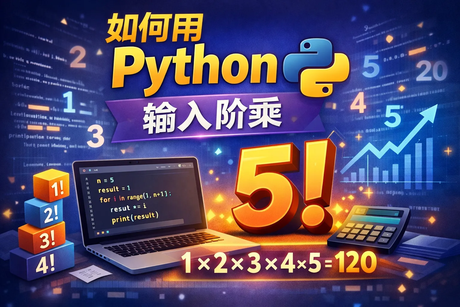 如何用python输入阶乘