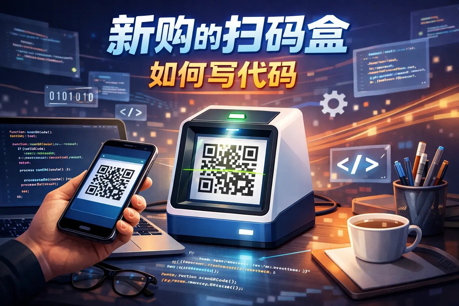 新购的扫码盒如何写代码