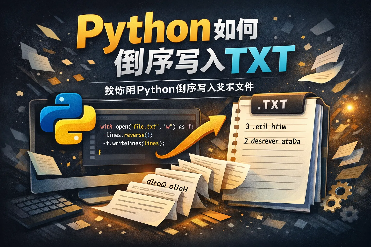 python如何倒序写入txt