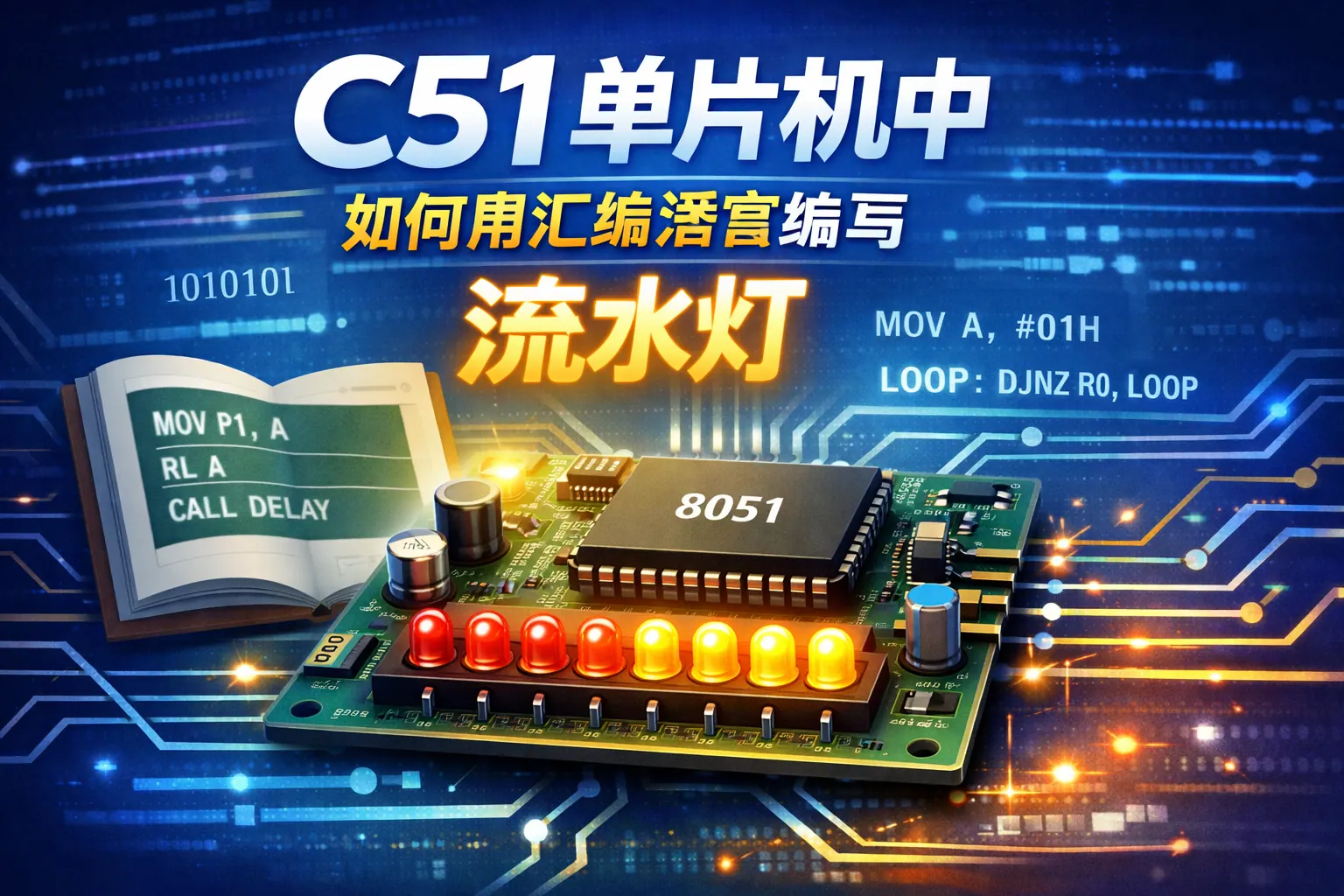 c51单片机中如何用汇编语言编写流水灯