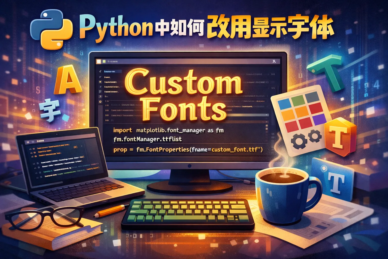 Python中如何改用显示字体
