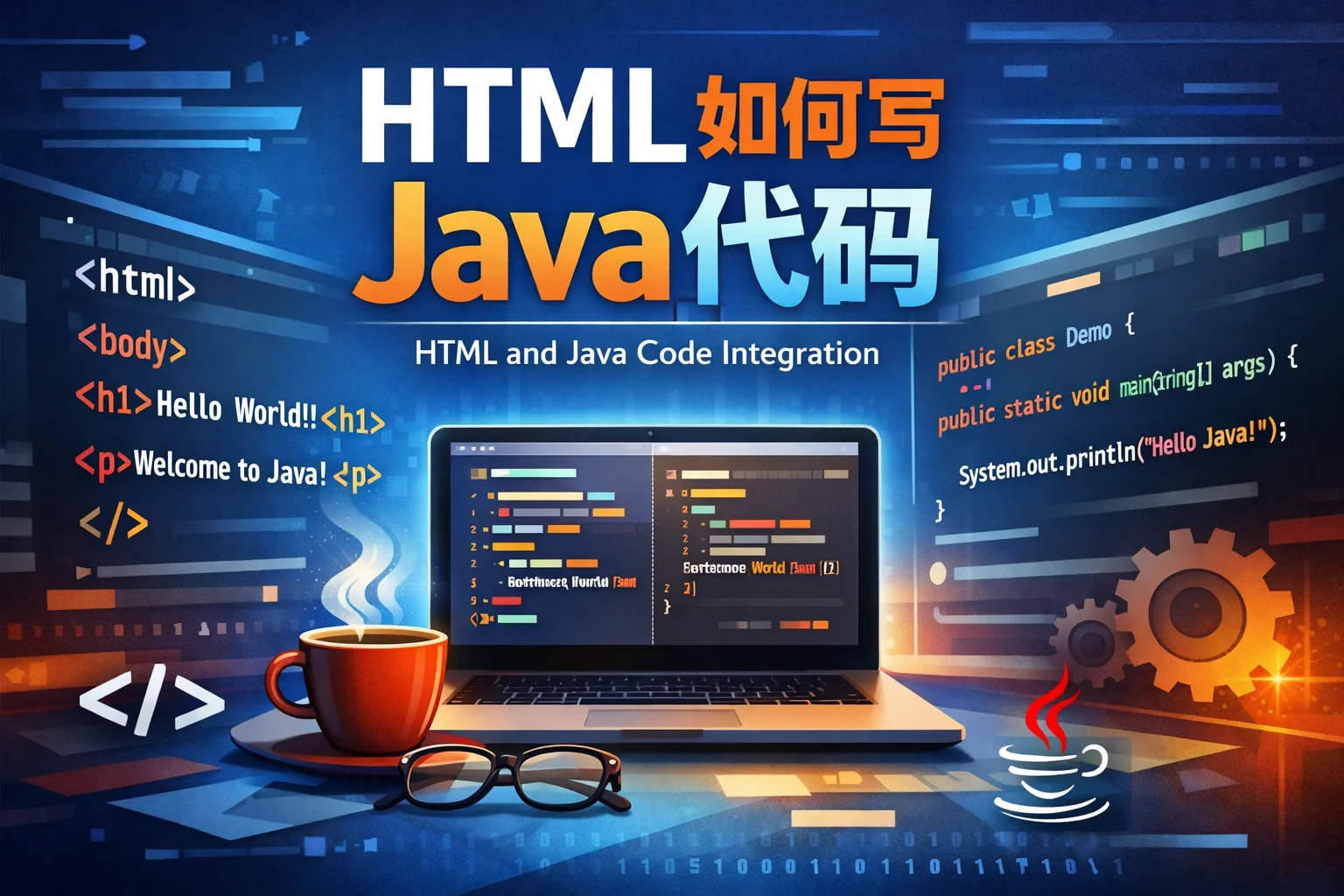 html如何写java代码