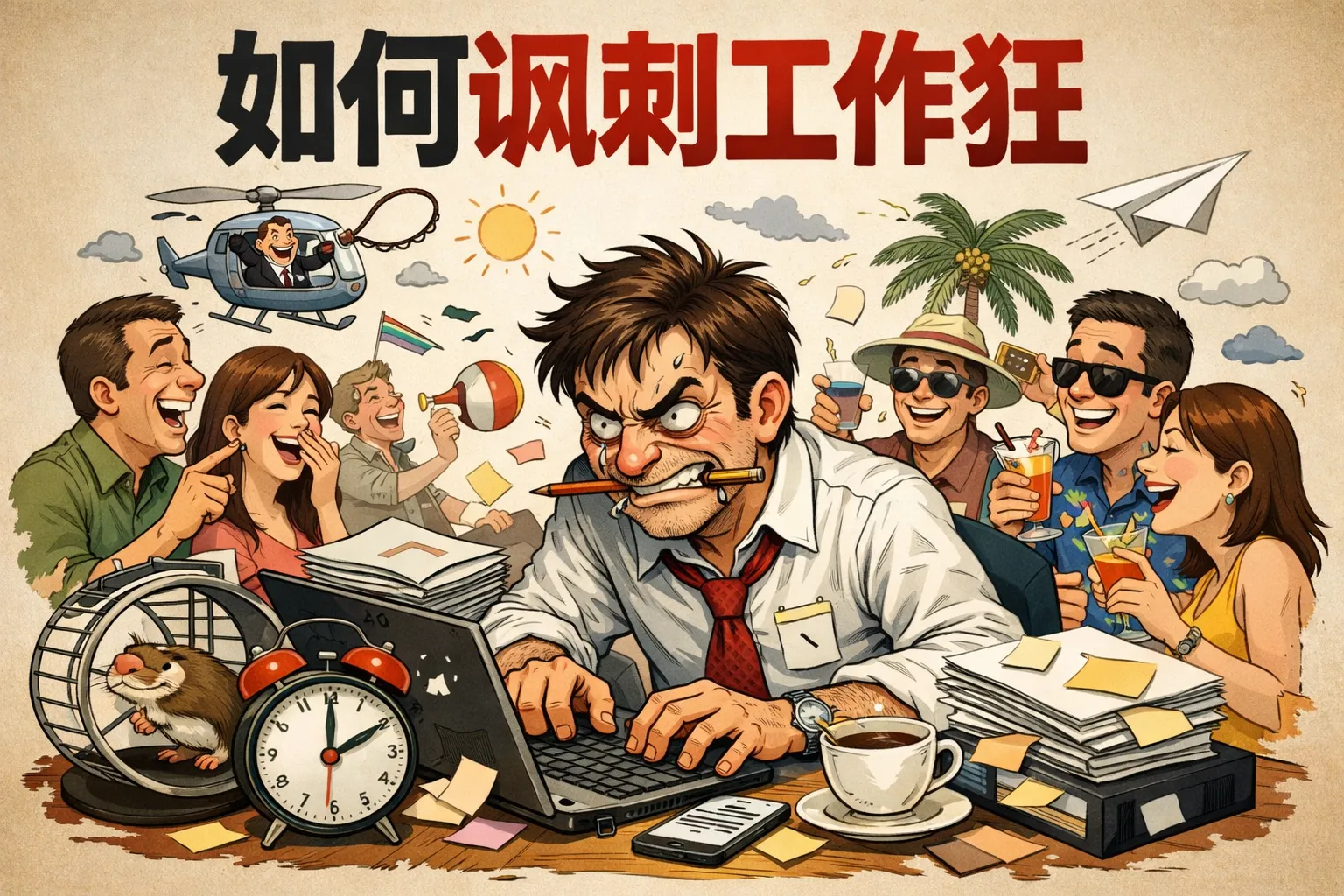 如何讽刺工作狂