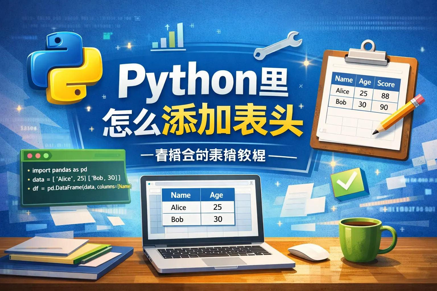 python里怎么添加表头