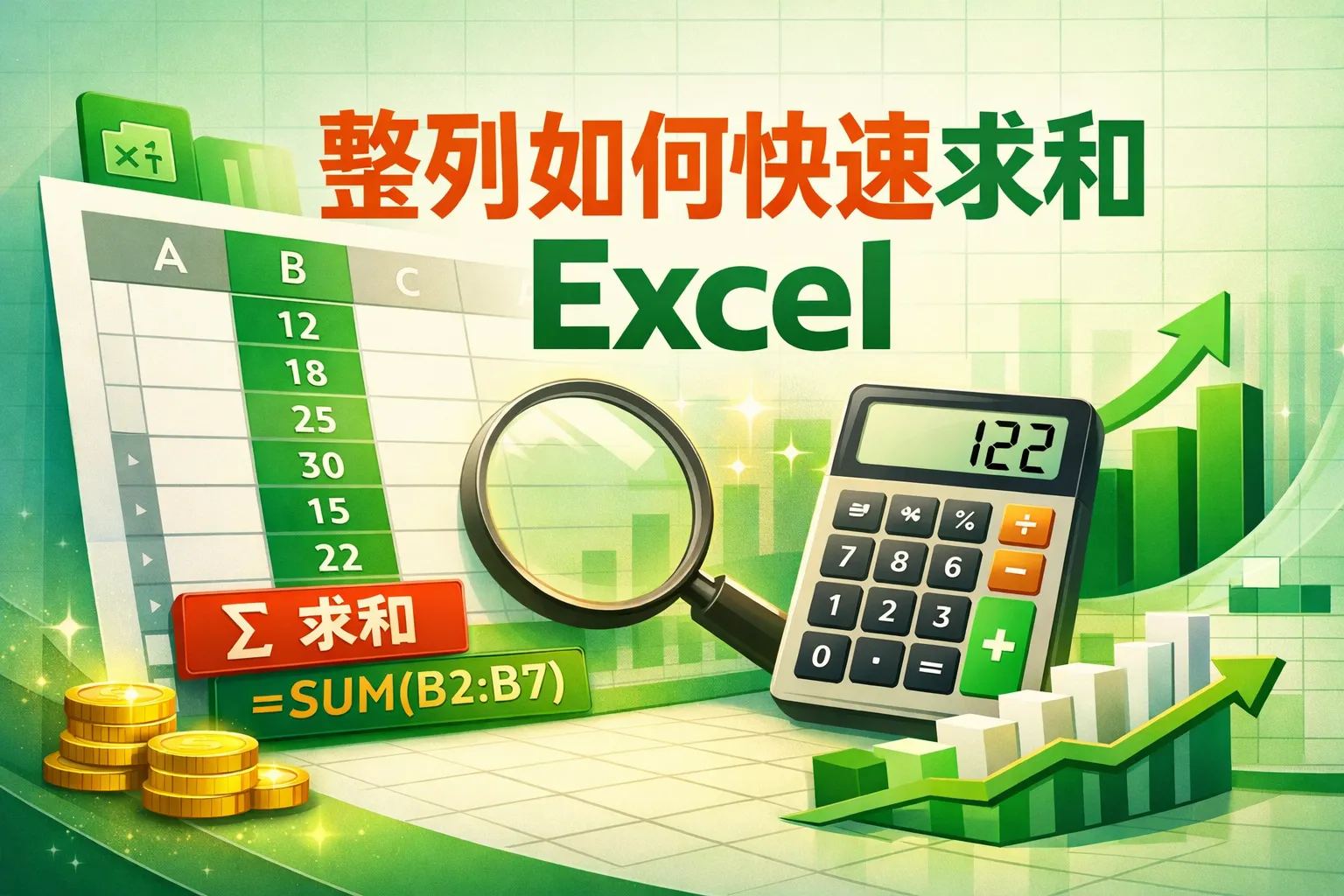 整列如何快速求和excel