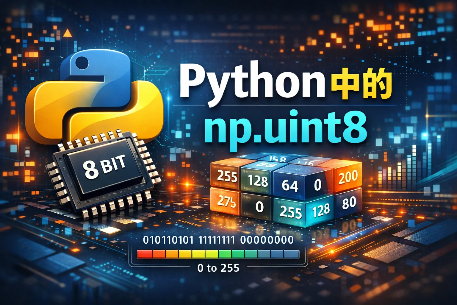 Python 8nv python中的np.uint8