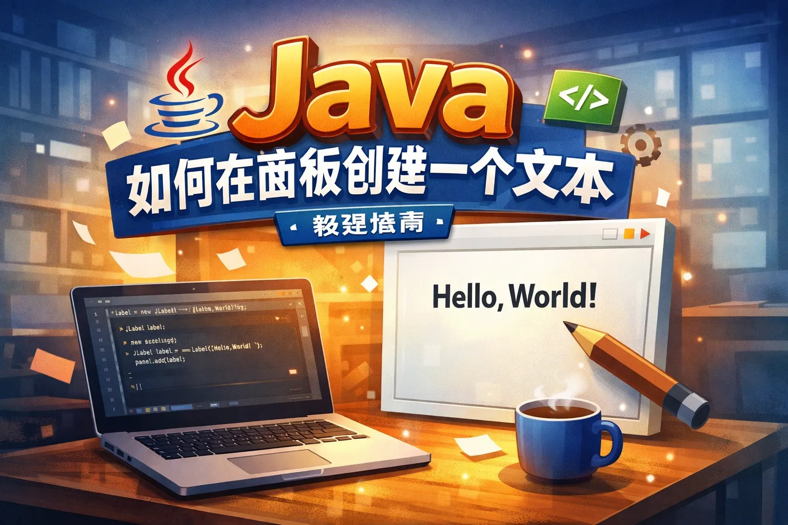 java如何在面板创建一个文本