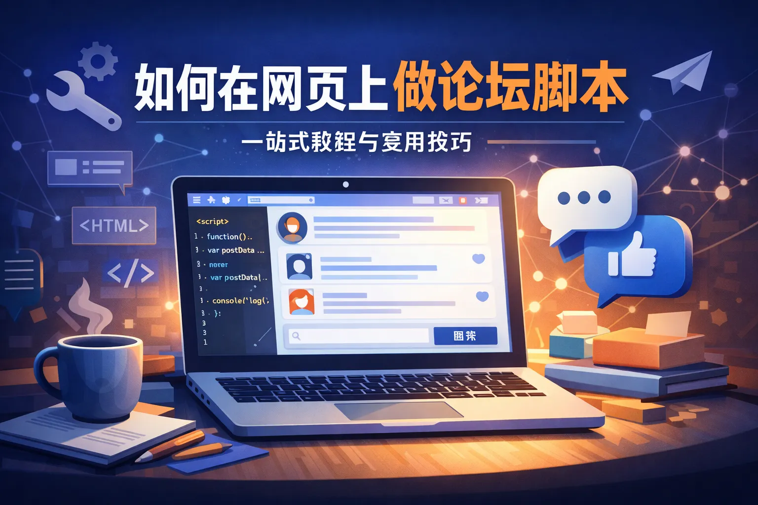 如何在网页上做论坛脚本