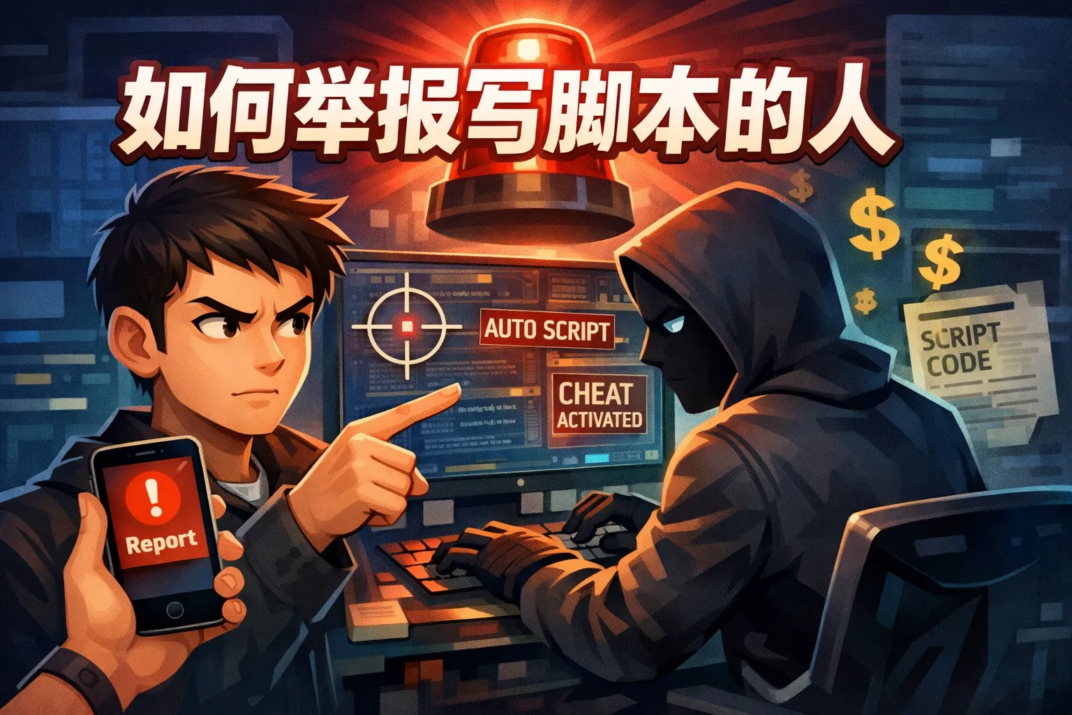 如何举报写脚本的人