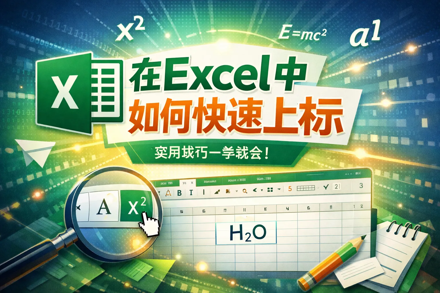 在excel中如何快速上标