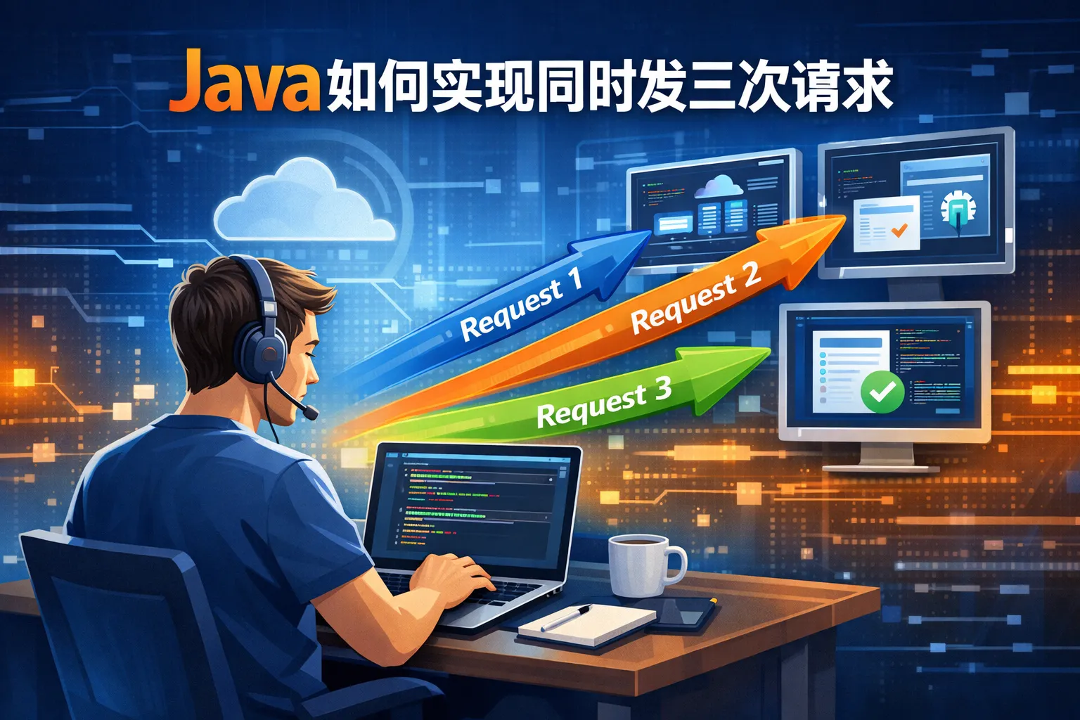 java如何实现同时发三次请求