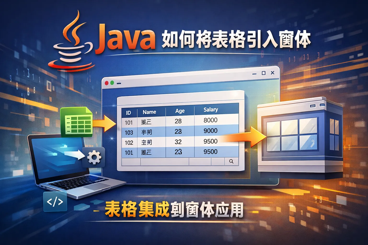 java如何将表格引入窗体