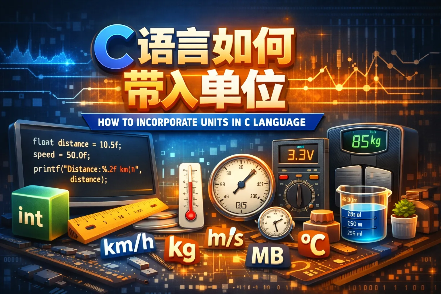 c语言如何带入单位
