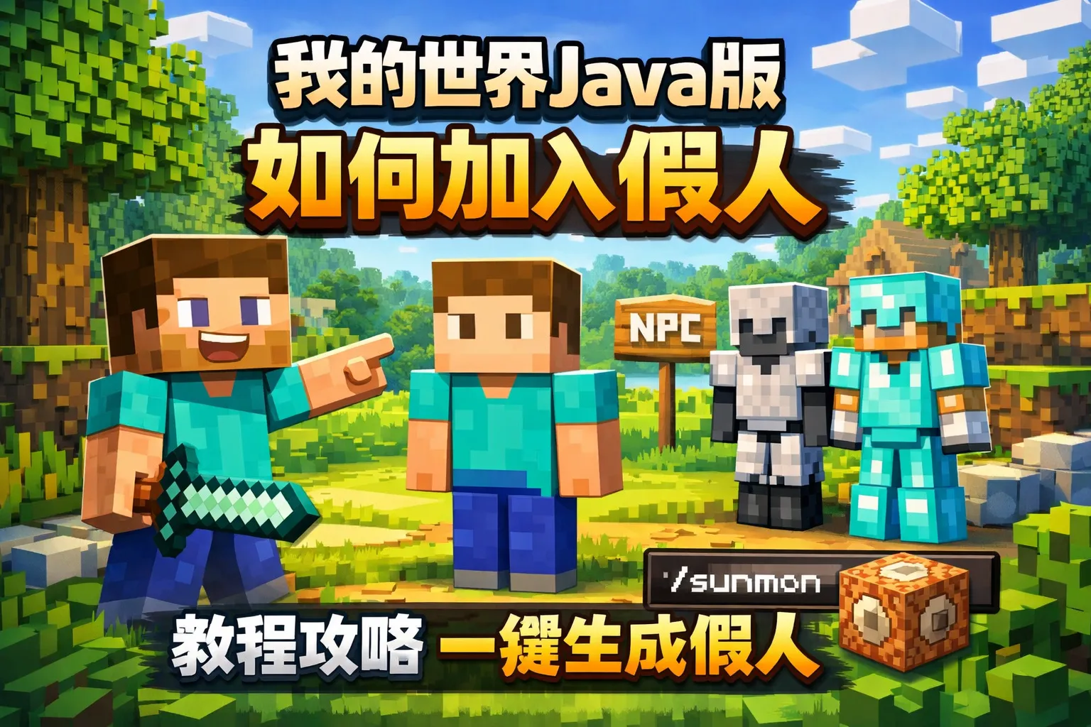 我的世界java版如何加入假人