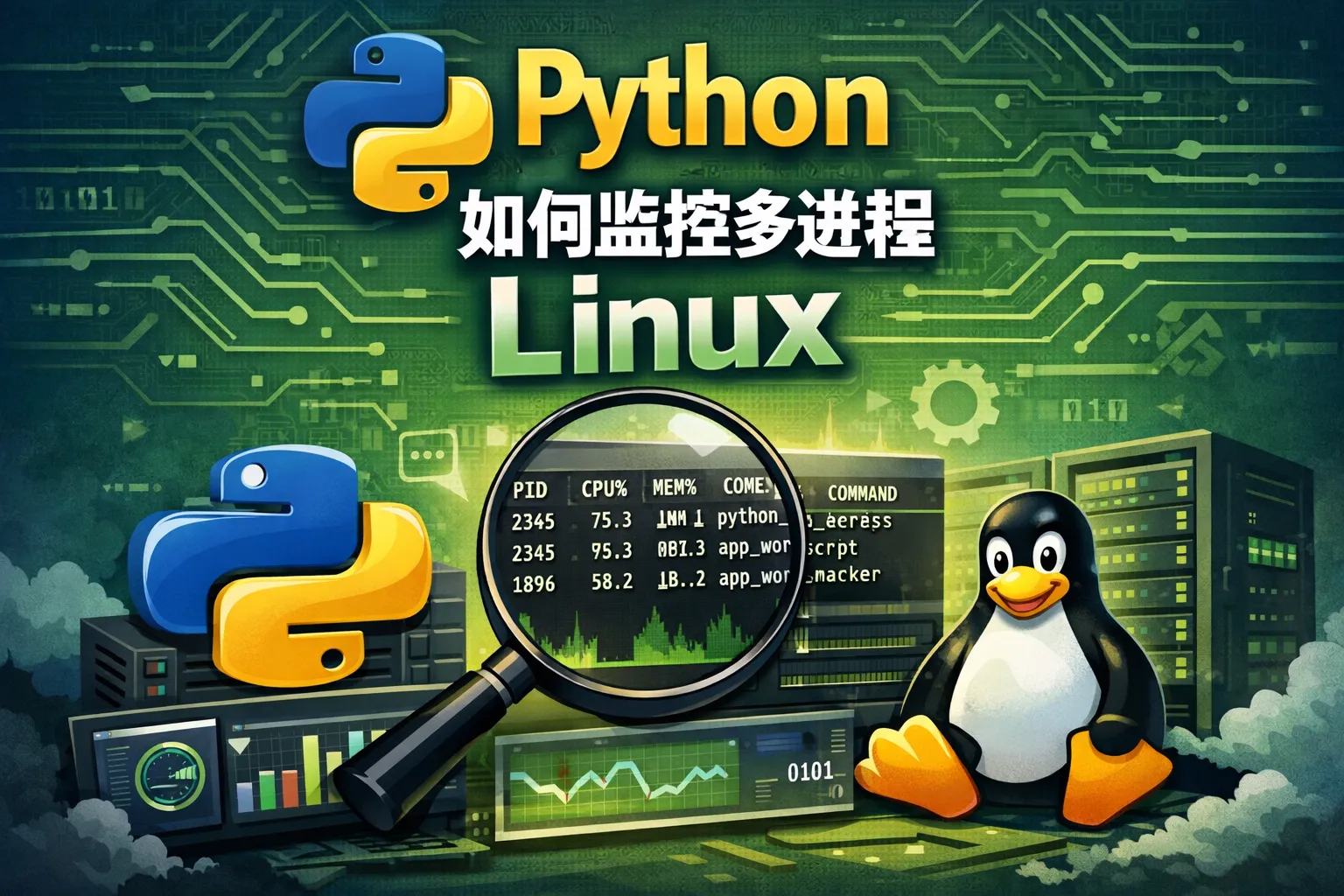 python如何监控多进程linux