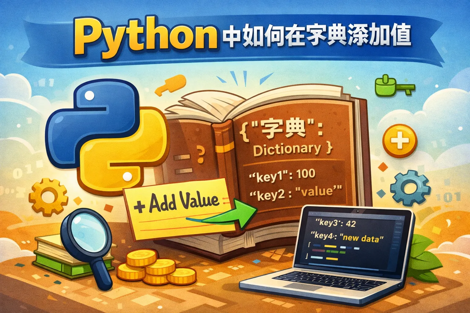 python中如何在字典添加值