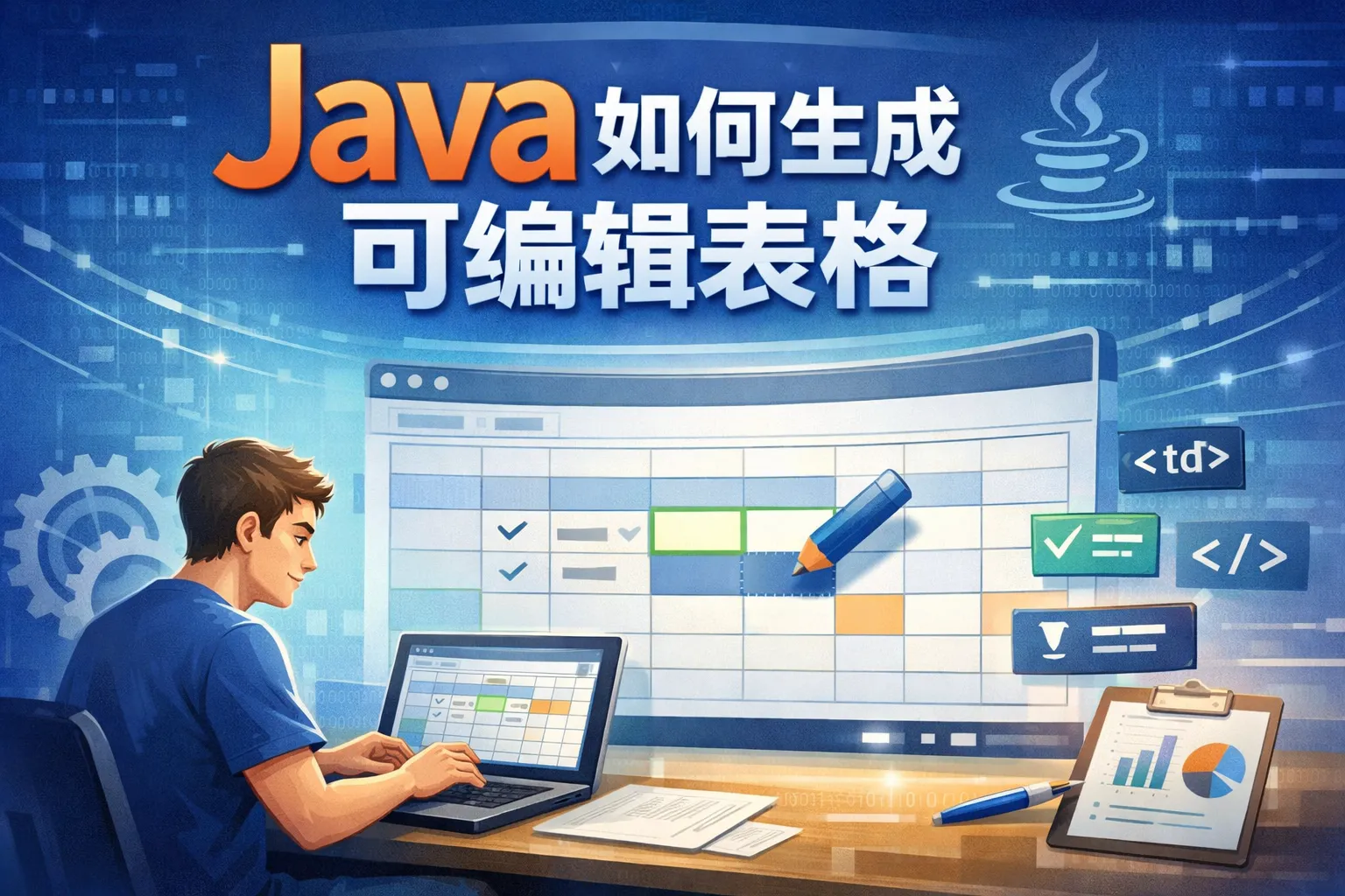 java如何生成可编辑表格