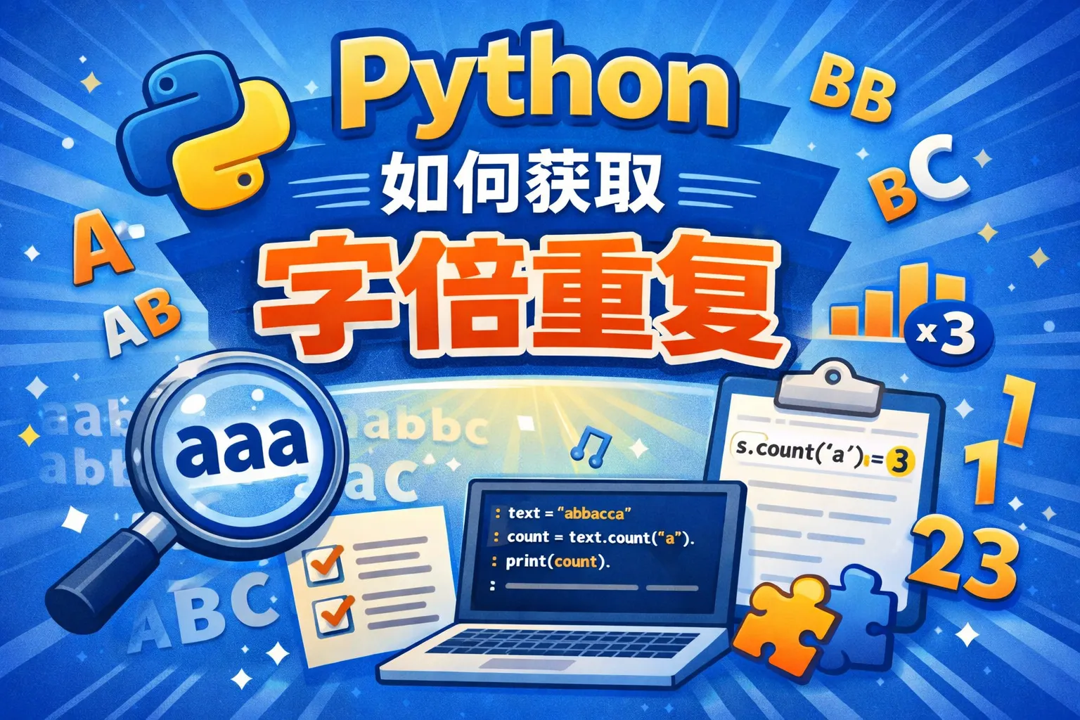 python如何获取字符重复