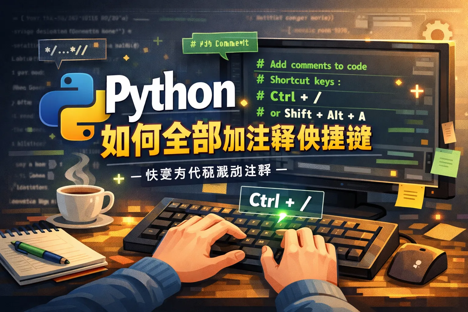 python 如何全部加注释快捷键