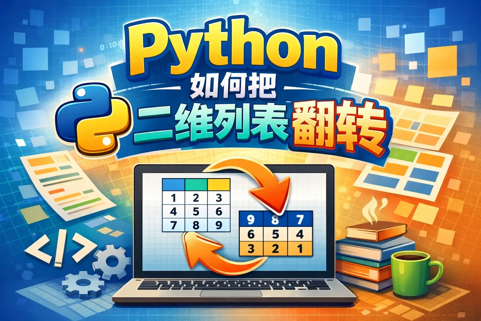 python如何把二维列表翻转