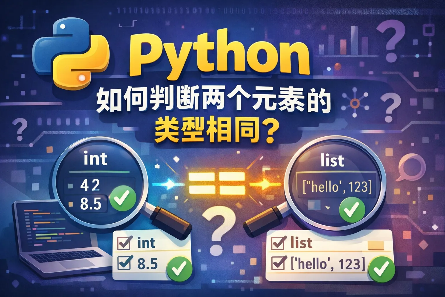 python如何判断两个元素的类型相同