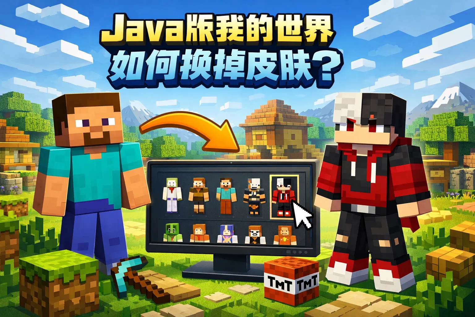 java版我的世界如何换掉皮肤