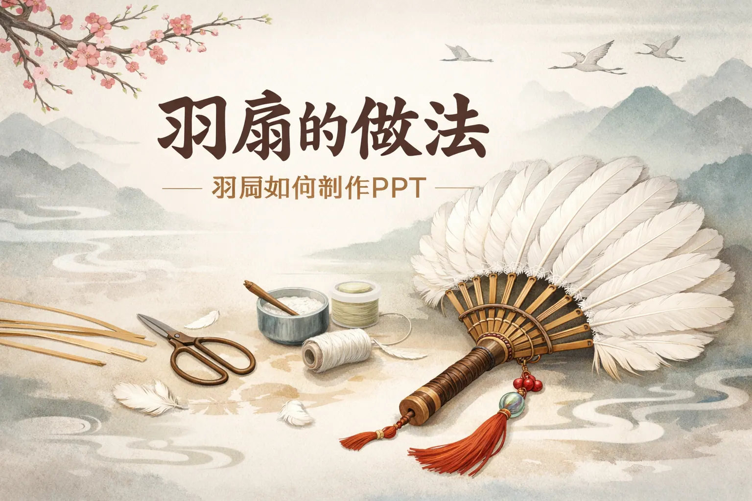 羽扇的做法羽扇如何制作ppt