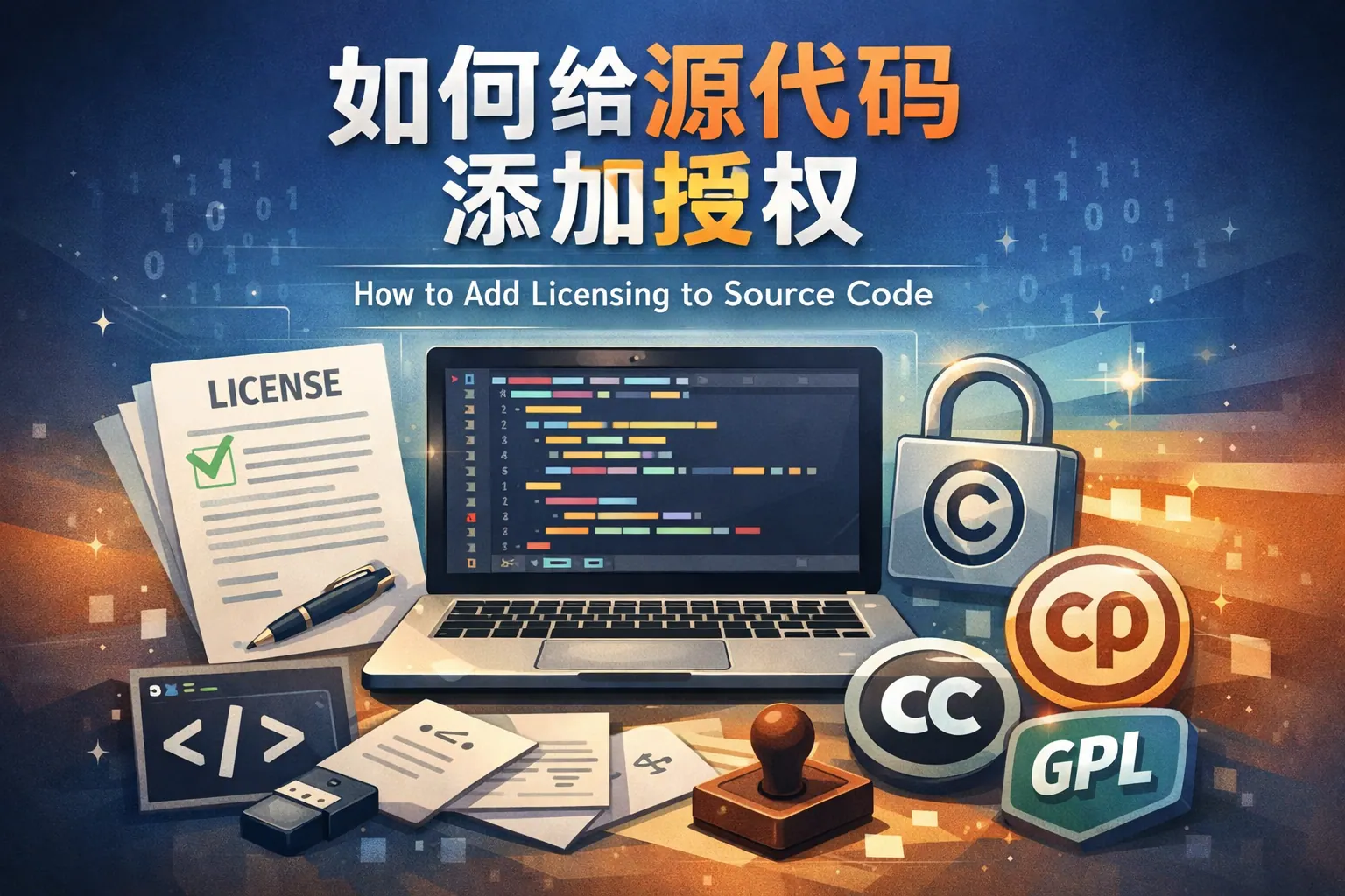 如何给源代码添加授权